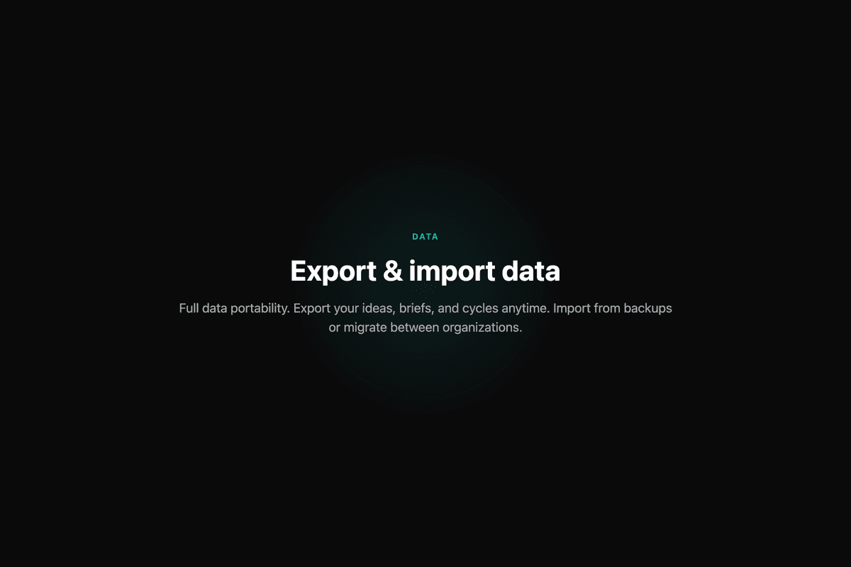 Data export and import
